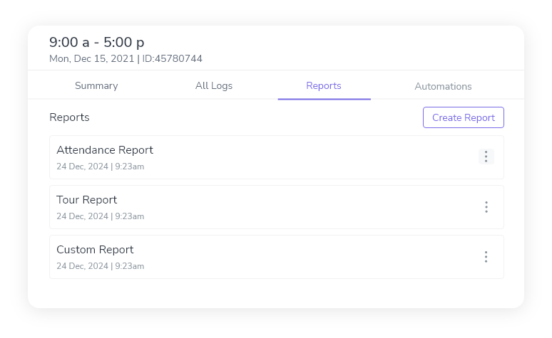 Checkpoint Tour Reports